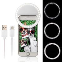 Phone Selfie Ring Flash Led Fill Light Lamp Lens Camera Spotlight+USB charging Cable for iphone X XS 8 Samsung S10 Xiaomi Huawei