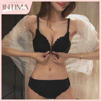 INTIMA บรา/เซ็ตชุดชั้นในและกางเกงดันสำหรับผู้หญิง,ชุดชั้นในไร้รอยต่อหัวเข็มขัดด้านหน้าสาวหวานชุดชั้นในการปรับความหย่อนคล้อยบราชุดชุดชั้นในใช้ในทุกวันไร้สาย