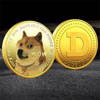 ทอง/เงิน WOW Dogecoin ไปยังดวงจันทร์ใน Doge We Trust ชุบทองเหรียญที่ระลึกลายสุนัขน่ารักพิมพ์คอลเลกชันของขวัญ-SYU STORE