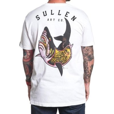 Custom Sullen Clothing Shark Attack Choloha Capsules Tshirt White Xs4Xl Gildan