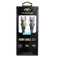 MACNUS 5001-61B-8K-2.0M  2.1 HDMI OD:6.3mm.BLACK CABLE 2M.สายกลม