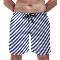 วินเทจนาวิกบอร์ดกางเกงขาสั้นสีฟ้าข้ามลายบอร์ดกางเกงขาสั้นขายร้อนคลาสสิกพิมพ์กางเกงว่ายน้ำพลัสขนาด 3XL