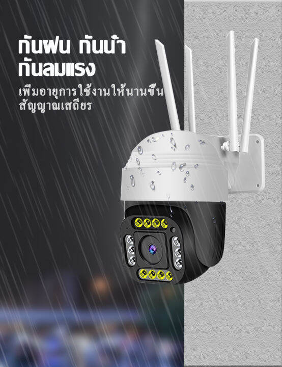 กล้องวงจรปิดใส่ซิมเน็ต4g-เชื่อมต่อกล้อง-ดูออนไลน์ผ่านมือถือ-ptz-มีระบบ-led-irมองเห็นภาพชัดกลางวันกลางคืน-ฟรีอะแดปเตอร์