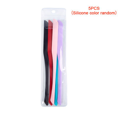 Luhuiyixxn 1/5Pcs Silicone Cosmetic Makeup Foundation Cream Mixing Spatula Tool for Palette