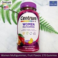 เซนทรัม วิตามินรวม สำหรับหญิง แบบเม็ดเคี้ยว Women Multigummies, Fruit Flavors 170 Gummies - Centrum