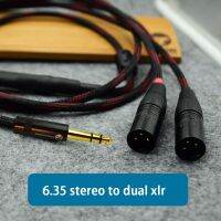 สเตอริโอ3.5 Trs Hifi 6.35สมดุล4.4มม. ถึง2 XLR ตัวผู้3สายไมโครโฟนเอนกประสงค์สำหรับเครื่องมิกเซอร์ EQ เครื่องขยายเสียงพลังเสียงแอมป์