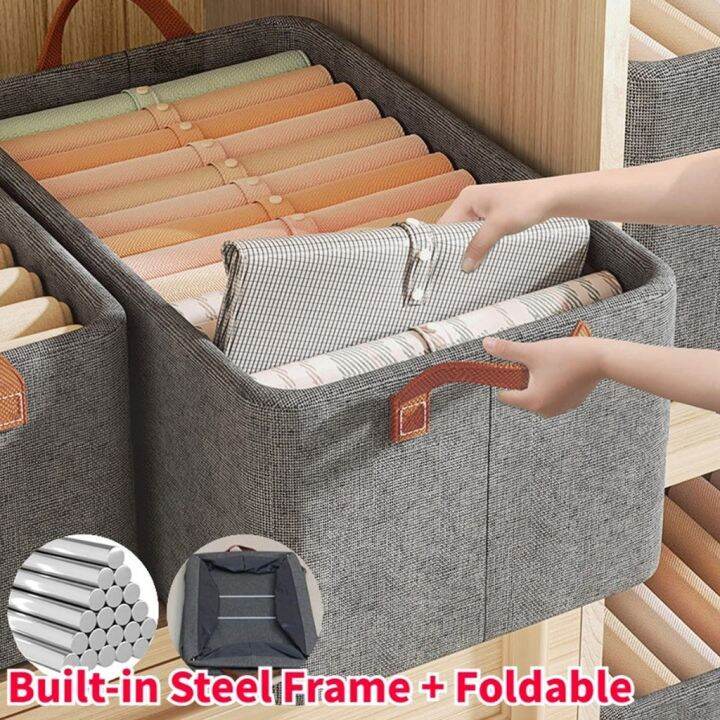 SimHome Foldable Storage Box Wardrobe Organizer Cationic Fabric Storage Box Clothes Storage Box