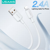 USAMS 2.4A Lightning สายสำหรับ iPhone ชาร์จสายไอโฟน USB 480Mbps สายสำหรับ iPhone การส่งข้อมูล iPhone 7/8 /Iphone X Xr/ iPhone 11 12 13 /Iphone 14/IPhone14 Pro