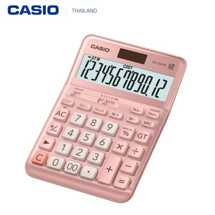 casio-df-120fm-สีเงินเทา-เครื่องคิดเลขตั้งโต๊ะ-12หลัก-ของใหม่-ของแท้บริษัทประกัน2ปีจากcmg-บริการเก็บเงินปลายทาง
