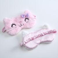 【Schuss】ตุ๊กตาแมวน่ารัก Sleeping Mask Blindfold Eye Cover เด็กอะนิเมะ Sleep Mask การ์ตูน Soft Plush Mask Travel Rest Sleeping Aid Eyepatch