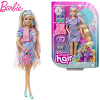 ตุ๊กตาบาร์บี้ Totally Hair Star-Themed Doll Fantasy Hair 15 Hair &amp; Fashion Play Accessories Play House Doll Set Toy Girls Gift HCM88