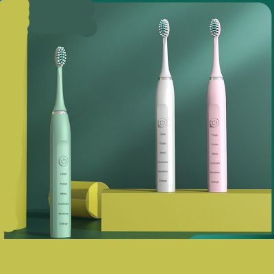 ☄ Ready Stock Electric Toothbrush 5 Modes with Smart Timer 6 Brush Heads Rechargeable Toothbrush berus gigi elektrik