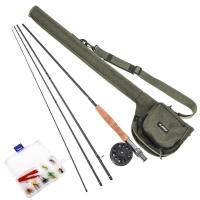 9 Fly Fishing Rod and Reel Combo with Carry Bag 10 Flies Complete Starter Package Fly Fishing Kit