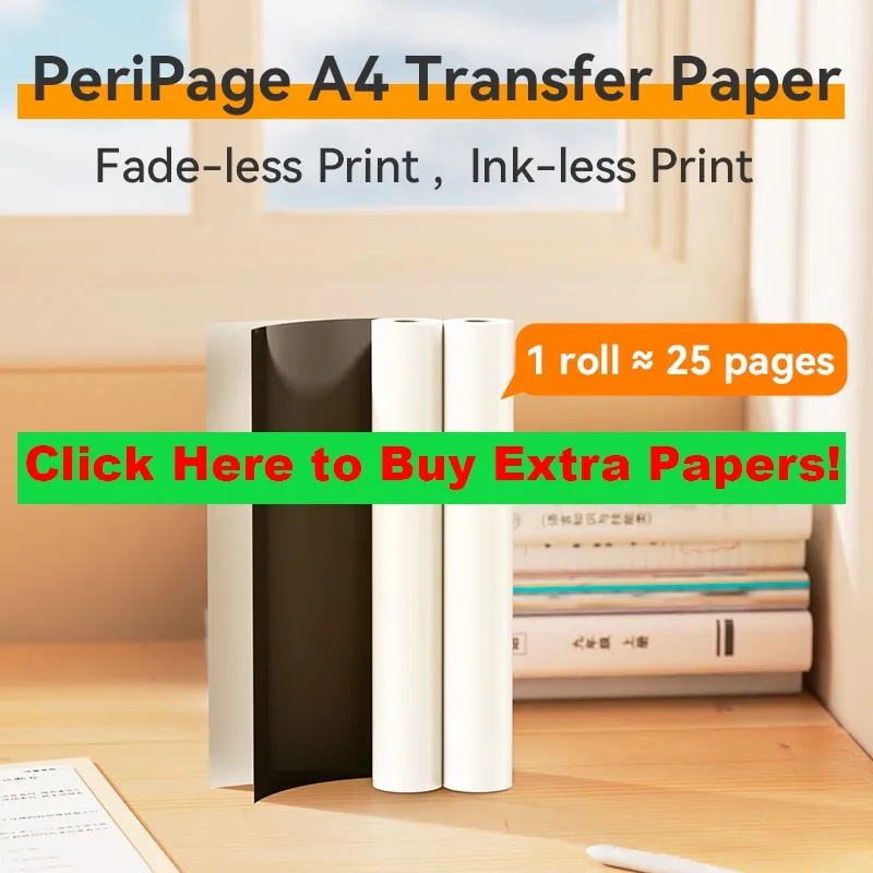 Peripage A40 Printer A4 Paper Portable USB Bluetooth Wireless