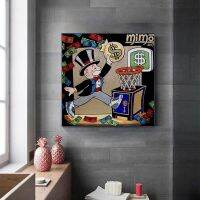 ALEC Monopolies Classic Street Artisc ผ้าใบโปสเตอร์พิมพ์ Wall Art ภาพวาดสีน้ำมันตกแต่งภาพ-Modern Kids Room Home Decor