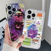 เคส TPU ใสสำหรับ iPhone 14 Plus 13 Pro Max 12 iPhone 11 XR 8 7 SE 2022ขอบสี่เหลี่ยมรองรับการกระแทกลายมอนสเตอร์