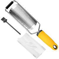 NEW Cheese Grater Citrus Zester Stainless Steel Handheld Shredder Vegetable Lemon Ginger Garlic with Clean Brush Cover Tool