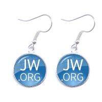 【YF】✗™❂  New Arrival JW.ORG Drop Earrings Steampunk Jehovahs Witnesses Photo 16mm Glass Jewelry