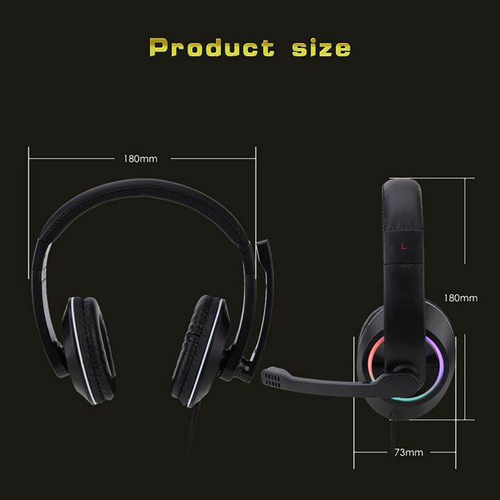 sy722เฮดโฟนแบบมีสายลดเสียงรบกวนความเที่ยงตรงสูงด้วยแสง-rgb-สุดเท่ห์-headset-gaming-stereo-3-5มม-สำหรับคอมพิวเตอร์