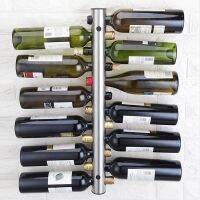 Stainless steel red wine rack wall hung vertical creative wine rack Bottle wall mounted European Style free shipping