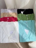 Japanese Uniqlo original icy sunscreen shirt! Uの199 ! Thin V-neck knitted cardigan air-conditioning shirt ice silk