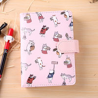 Cute Kawaii Cat Stationery Leather Notebook Japanese Style Color Page Notebook Bullet Diary Agenda 2020 Planner Filofax Notepad