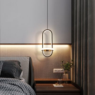 Modern LED Gold Luxury Pendant Light Lighting for Bedside Bedroom Living Dining Room Porch Kitchen Home Decoration Hanging Lamp