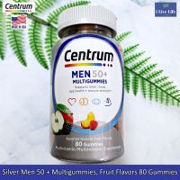 เซนทรัม วิตามินรวม สำหรับชายวัย 50 ปีขึ้นไป แบบเม็ดเคี้ยว Silver Men 50 + Multigummies, Fruit Flavors 80 Or 140 Gummies - Centrum