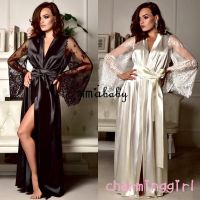 IIN-New y Lingerie Women Silk Robe Dress Babydoll Long