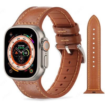 ✔② สายกีฬาสำหรับ Apple Watch Ultra 49มม. Series 8 7 6 Se 5 4 Band 45มม. 41มม. 44มม. 40มม. สายหนังซิลิโคนสำหรับ Iwatch 3 42มม.