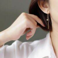 [COD] Design long double ear line mosquito coil clip women without holes simple tassel high-end trendy earrings look thin