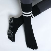 【YD】 Five Socks Men Combed Cotton Striped Weaving With Toes