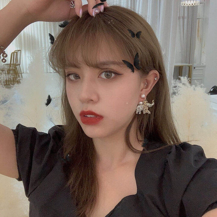 ต่างหูแฟชั่นสำหรับใส่ในบ้านสไตล์วินเทจที่เต็มไปด้วยเพชรรูปช้างและอเมริกันต่างหูดีไซน์เฉพาะกลุ่ม