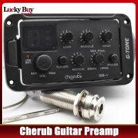 Cherub GB-1รุ่น G-Tone กีตาร์โปร่งปิ๊กอัพ Preamp Piezo 3-Band พร้อมรอยบาก/เฟส/กลางความถี่และจูนเนอร์สีดำ