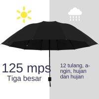 Dua Belas Tulang Payung Besar Lipat Lelaki dan Wanita Perniagaan Tiga Mata Hujan Dwi Tambah Besar Tiga Kali Ganda Payung Matahari umbrella