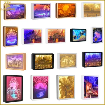 Valentine's Day Gift 3D Papercut Light Boxes Frame Night Lights