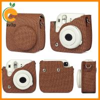 KV3P กระเป๋าหนังเคสห่อหุ้มสานแบบปรับได้สำหรับ Fujifilm Instax Mini 8/9/11ถือเคสหุ้มกระเป๋ากระเป๋ากล้องสำเร็จรูป