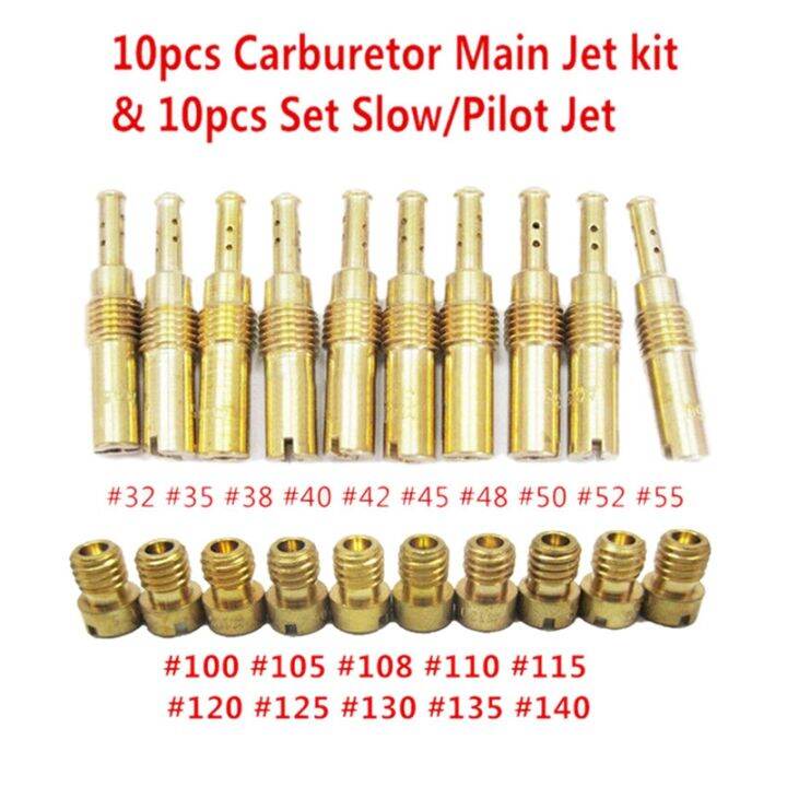 100Pcs Carburetor Main Jet Kit & 100Pcs Slow/Pilot Jet for PWK Keihin
