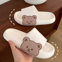 2022 Cute Cartoon Teddy Bear Women Slippers Platform Slides Summer Beach Shoes Open Toe Slip on Sandals Fashion Lady Flip Flops