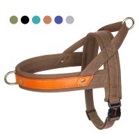 Durable Nylon Dog Harness No Pull Leather Dog Harness Vest Soft Padded Pet Vest For Small Medium Large Dogs French Bulldog Pug Leashes