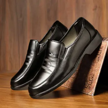 Mens black formal on sale slip on shoes