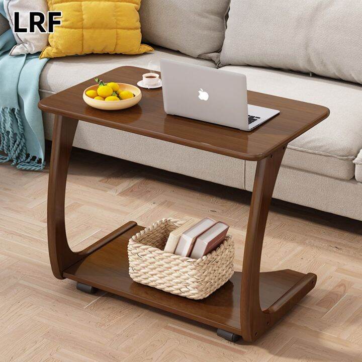 LRF Solid Wood Coffee Table, Movable Bedside, Mini Table, Tea Table