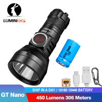 Lumintop GT ไฟฉายนาโน10180แบตเตอรี่10440ระยะไกล300เมตร450ลูเมนมินิพลังสูง Orch