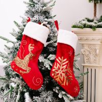 2023 New Year Christmas Stocking Sack Christmas Tree Decor Xmas Gift Candy Bag Noel Christmas Decorations for Home Navidad Sock