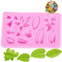 【Ready Stock】 ☃✗ C14 3D Leaves Vein Silicone Fondant Moulds Cake Decor Baking Icing Sugarcraft Mold