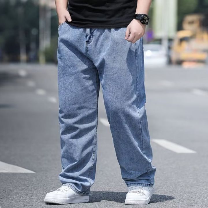 กางเกงยีนส์ขนาดพิเศษไซส์ใหญ่28-38ของผู้ชายกางเกงยีนส์ทรงหลวมกางเกงทรงหลวมใหญ่พิเศษ