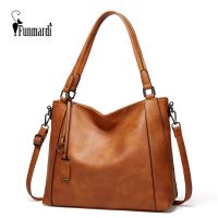 FUNMARDI High Capacity Women Handbags Top Grade PU Leather Bag Vintage Totes Brand Design Shoulder Bag Luxury Hand Bag WLHB2212