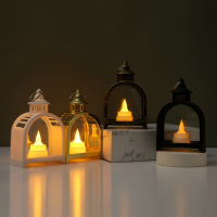 Nordic Moroccan retro arch candlestick LED electronic candle wind lamp European decorative pieces