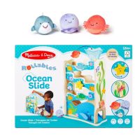 Melissa &amp; Doug  Rollables Wooden Ocean Slide ชุดกลิ้งสัตว์ทะเล ROLLABLES พร้อม SOFT BALL