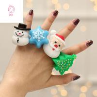 DOI4RE ตีมคริสมาต ผู้หญิง วินเทจ ต้นคริสต์มาส ของขวัญคริสต์มาส มนุษย์หิมะ ไฟส่องนิ้ว แหวนคริสต์มาส แหวนการ์ตูน เครื่องประดับแฟชั่น แหวนเรืองแสง